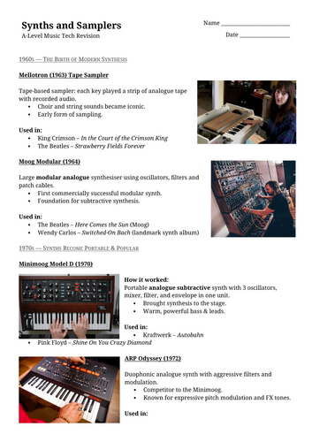 Synths and Samplers