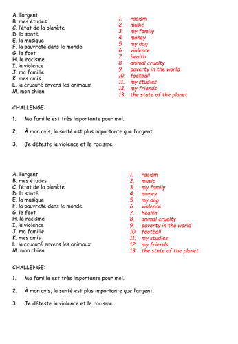Studio 3 - module 5 unit 2 - mes priorités