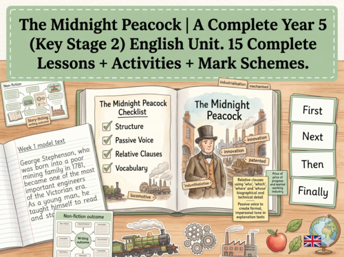 The Midnight Peacock | Year 5 English Unit | 15 Complete Lessons + Resources + Mark Scheme