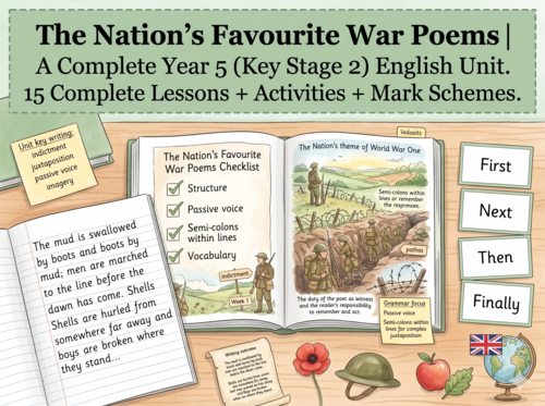 The Nation's Favourite War Poems | Year 5 English Unit | 15 Complete Lessons + Resources