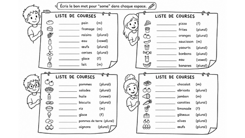French food du / de la etc