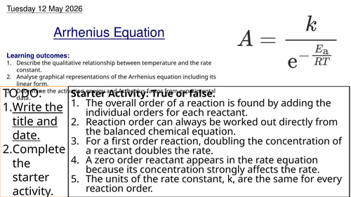 R2.2 Arrhenius Equation, HL (IBDP Chemistry)