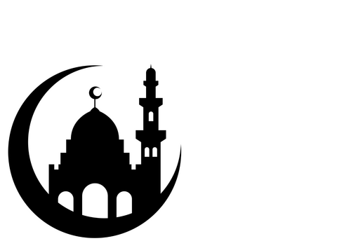 Eid- Crescent Moon & Star Silhouette - Sunset painting