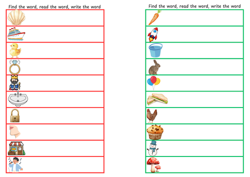 Find the word, Read the Word, Write the Word