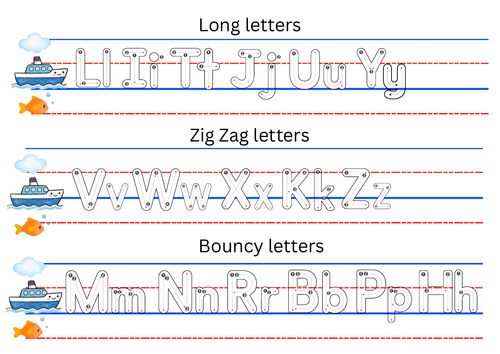 Hand writing visuals in letter families