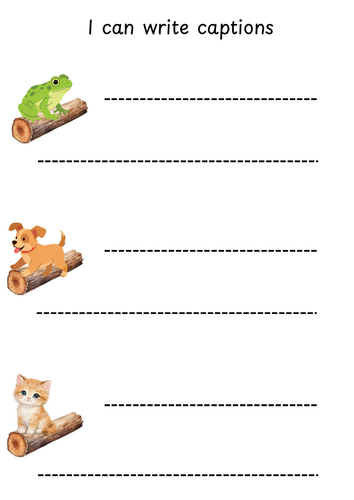 I can write captions! Worksheets