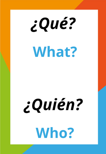Spanish Question Words Posters