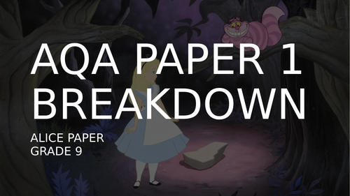 AQA - BREAKDOWN OF PAPER 1 - BASED ON ALICE PAPER - ENGLISH LANGUAGE