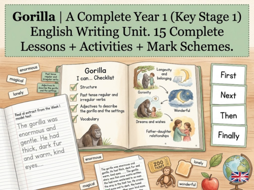 Gorilla | Year 1 English Unit | 15 Complete Lessons + Resources + Mark Scheme