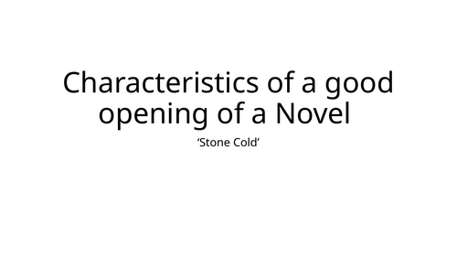Good Novel Opening: Stone Cold