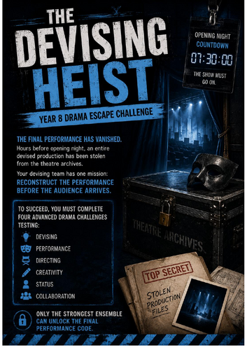 The Devising Heist | Year 8 Drama Escape Challenge | KS3 Devising & Performance Lesson
