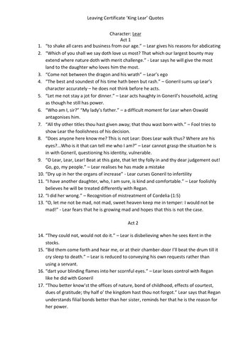 King Lear Quotations