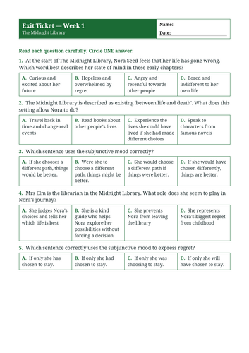 The Midnight Library | Year 6 English Unit | 15 Complete Lessons + Resources + Mark Scheme