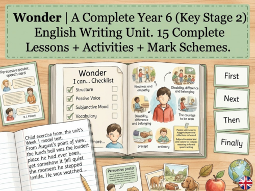 Wonder | Year 6 English Unit | 15 Complete Lessons + Resources + Mark Scheme