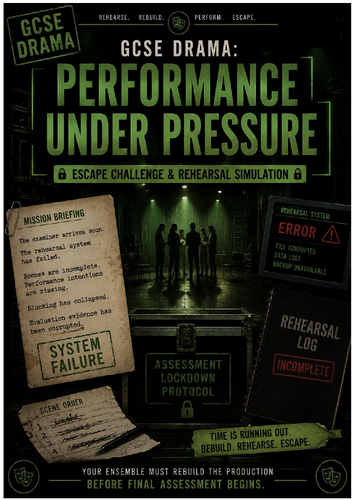 GCSE Drama: Performance Under Pressure | Escape Room & Rehearsal Simulation