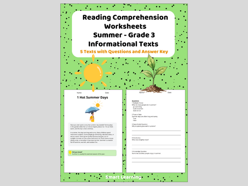 3rd Grade Reading Comprehension Summer – Informational Texts