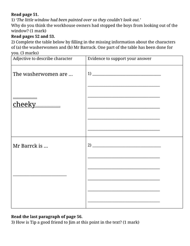 Street Child - Chapter 6 inference questions