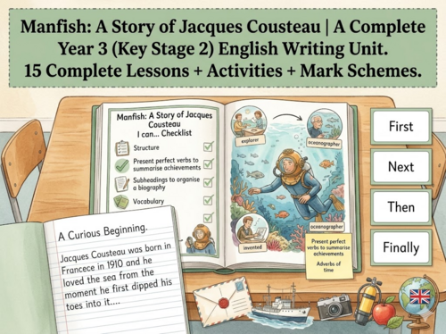 Manfish: A Story of Jacques Cousteau | Year 3 English Unit | 15 Complete Lessons + Resources