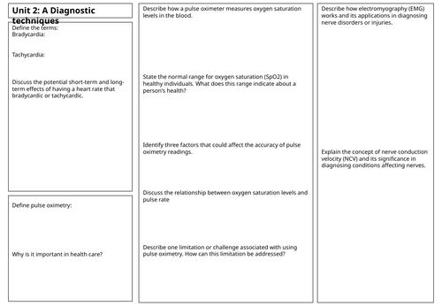 AAQ Medical Science Unit 2 Revision Mats and answers