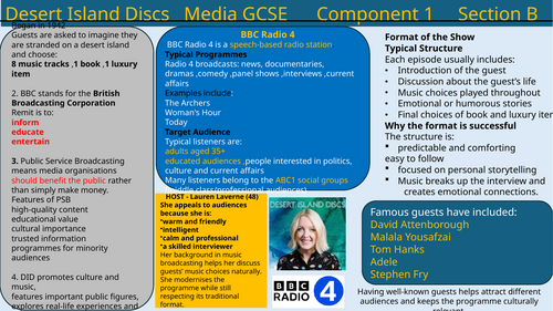 Knowledge Organiser for Desert Island Discs