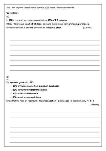 AQA Paper 2 - 2026 - Preliminary Material - Computer Games Market (2)