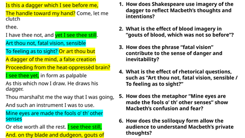 Macbeth - Act 2 Scene 2 Macbeth Annotations