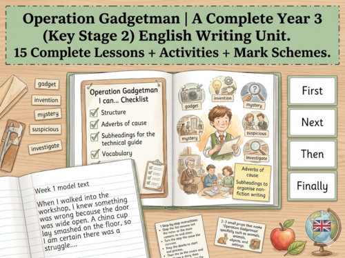 Operation Gadgetman | Year 3 English Unit | 15 Complete Lessons + Resources + Mark Scheme