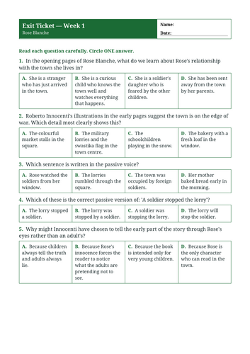 Rose Blanche | Year 6 English Unit | 15 Complete Lessons + Resources ...