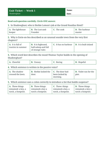 Shadowghast | Year 6 English Unit | 15 Complete Lessons + Resources ...