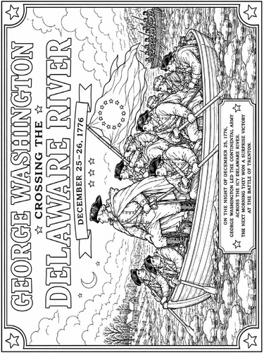 George Washington Crossing the Delaware coloring poster