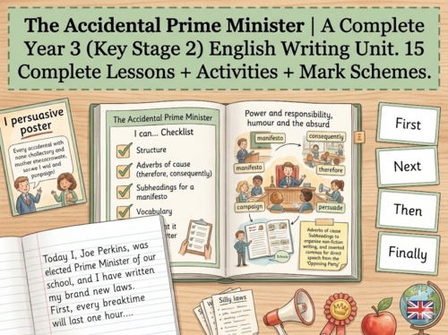 The Accidental Prime Minister | Year 3 English Unit | 15 Complete Lessons + Resources