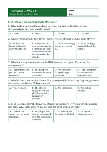 Around the World in Eighty Days | Year 6 English Unit | 15 Complete ...