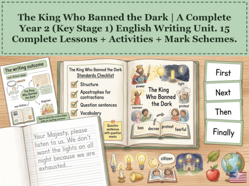 The King Who Banned the Dark | Year 2 English Unit | 15 Complete Lessons + Resources + Mark Scheme