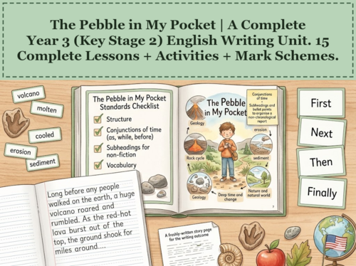 The Pebble in My Pocket | Year 3 English Unit | 15 Complete Lessons + Resources + Mark Scheme