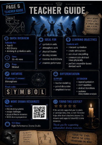 Year 8 Drama Escape Challenge | The Symbolism Files | KS3 Devising, Atmosphere & Physical Theatre