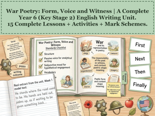 War Poetry: Form, Voice and Witness | Year 6 English Unit | 15 Complete ...