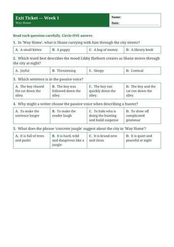 Way Home | Year 6 English Unit | 15 Complete Lessons + Resources + Mark ...
