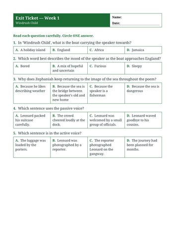 Windrush Child | Year 6 English Unit | 15 Complete Lessons + Resources ...