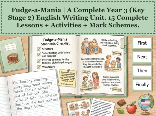Fudge-a-Mania | Year 3 English Unit | 15 Complete Lessons + Resources + Mark Scheme
