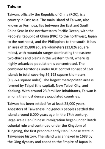 Taiwan Handout