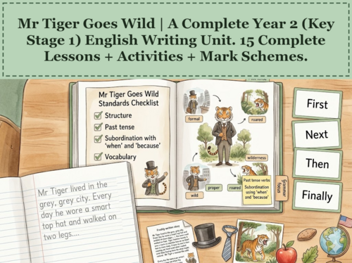 Mr Tiger Goes Wild | Year 2 English Unit | 15 Complete Lessons + Resources + Mark Scheme