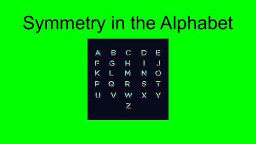 Symmetry in the Alphabet