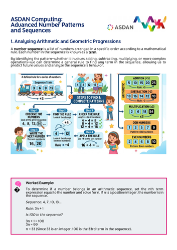 ASDAN Computing - Number Sequences