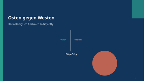 Ich fühl mich so fifty-fifty – Karin König – East versus West