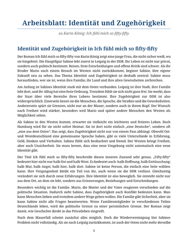 Ich fühl mich so fifty-fifty – Karin König – Identity and Belonging