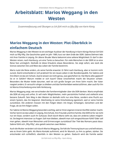 Ich fühl mich so fifty-fifty – Karin König – Mario’s Departure