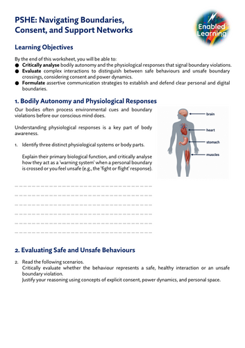 PSHE - Establishing Boundaries and Personal Body Space