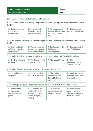 The Children of the King | Year 6 English Unit | 15 Complete Lessons ...
