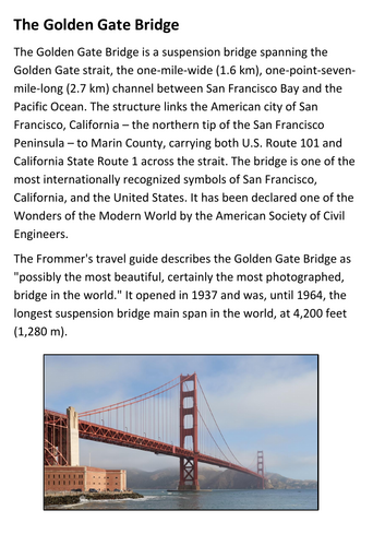 The Golden Gate Bridge Handout
