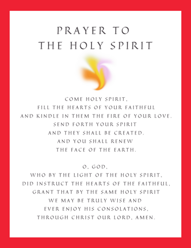 Holy Spirit Prayer for the Catholic Classroom or Homeschool